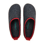 Adler House Slipper // Dark Gray + Red (Euro: 43)