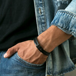 Banff Black Leather Bracelet // Black
