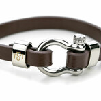 Strathgartney Brown Leather Bracelet // Brown + Silver