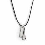 Whiteshell Pendant Necklace // Black + Silver