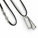 Whiteshell Pendant Necklace // Black + Silver