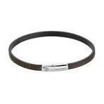 Point Pelee Dark Brown Leather Bracelet // Dark Brown + Silver