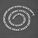 Polished Stainless Steel Figaro Chain Necklace // 24"