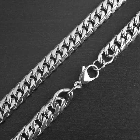 Polished Stainless Steel Curb Chain Necklace // 24"