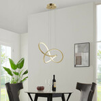 Knotted LED Chandelier // LED Strip (Black)