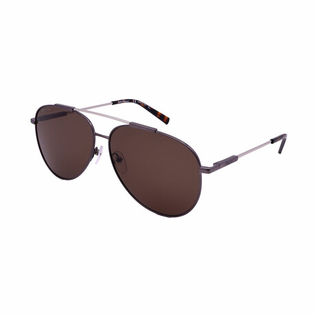 Unisex SF265-068 Aviator Sunglasses // Dark Ruthenium + Dark Brown