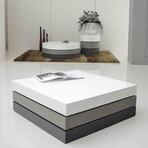 Fedora // 2 Lacquer Tri-Tone Square Coffee Table