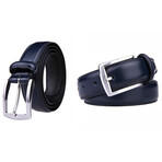 Genuine Leather Dress Belt // Navy (30)