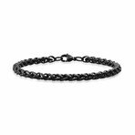 Black Ip Stainless Steel Wheat Chain Bracelet