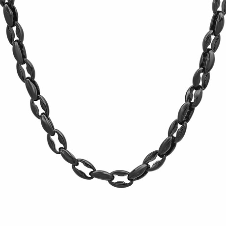 Single Tone Gucci Link Chain Necklace // Black