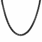 Single Tone Wheat Chain Link Necklace V2 // Black