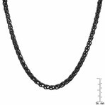 Single Tone Wheat Chain Link Necklace V2 // Black