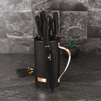 Knife Set + Mobile Stand // 7pcs // Black Rose