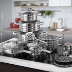 Jumbo Stainless Steel Cookware Set // 27pcs