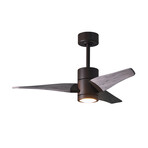 Super Janet Ceiling Fan + LED Light Kit // Textured Bronze Finish + Barnwood Tone Blades (42" D x 12" H)