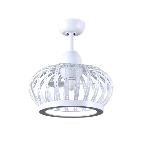 Dana Ceiling Fan + LED Light Kit // Matte White Finish + Matte White Blades