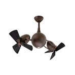Acqua Ceiling Fan + LED Light Kit // Textured Bronze Finish + Matte Black Blades