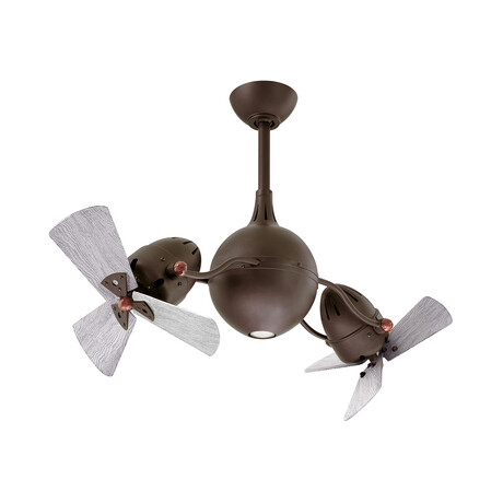 Acqua Ceiling Fan + LED Light Kit // Textured Bronze Finish + Barnwood Tone Blades