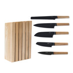 Ron 6-Piece Knife Block Set // 5 Knives + Block // Natural