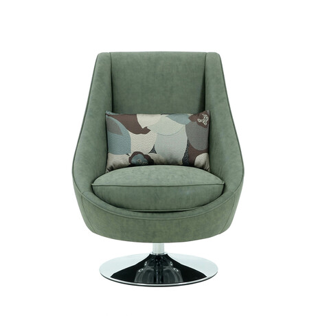 Swivel Upholstered Accent Chair + Pillow // Tuscany Collection