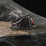 Lal Stone Silver Ring (12)