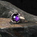 Faceted Amethyst Gemstone Ring V1 (8)