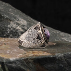 Faceted Amethyst Gemstone Ring V2 (7.75)
