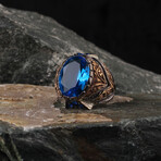 Blue Zircon Gemstone Ring (7.5)
