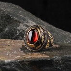 Lal Stone Gold Ring (6.5)
