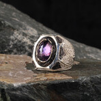 Faceted Amethyst Gemstone Ring V2 (7.75)