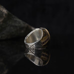 Citrine Gemstone Silver Ring (7.75)