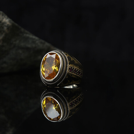Citrine Gemstone Silver Ring (6)