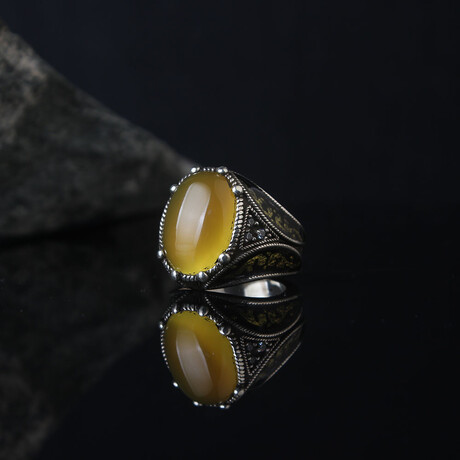 Yellow Agate Ring (Ring Size: 6)