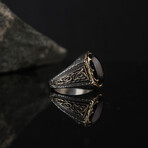 Oval Cut Onyx Gemstone Ring (7.75)