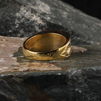 Round White + Dark Blue Zircon Ring (6.75)