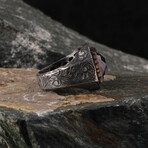 Amethyst Gemstone Silver Ring (7.75)