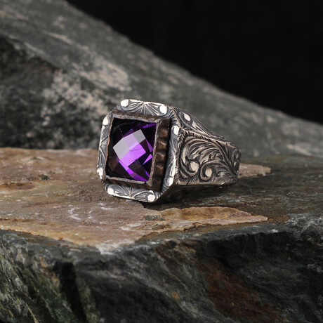 Amethyst Gemstone Silver Ring (6)
