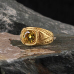 Citrine Gemstone Gold Ring (6.5)