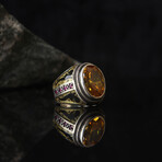 Citrine Gemstone Silver Ring (7.75)