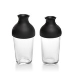 Blomma Vase // Set of 4 // Gray + Black