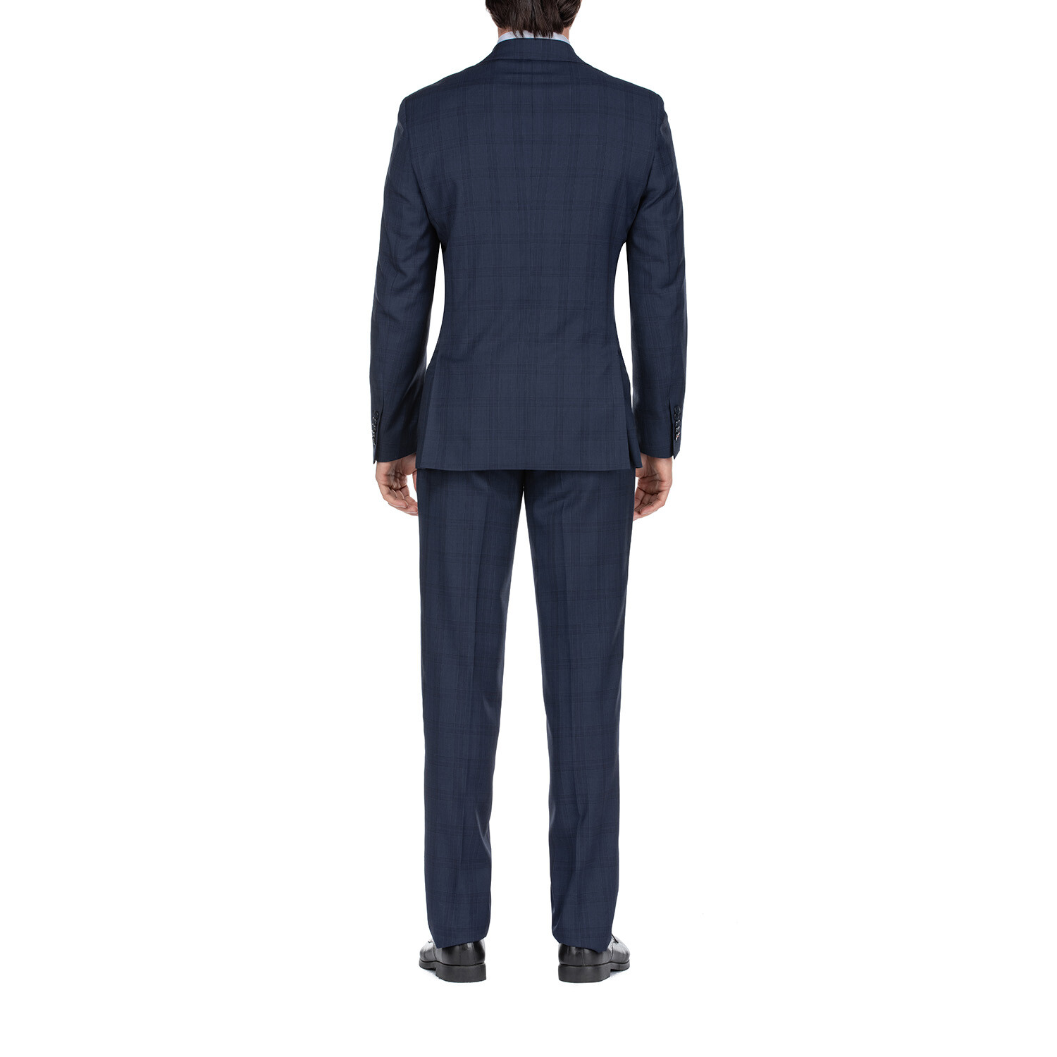 Windowpane Slim Fit 2-Piece Wool Suit // Midnight Blue (S36X29 ...