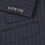 Striped Slim Fit 2-Piece Wool Suit // Charcoal (38R)