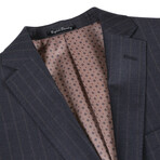 Striped Slim Fit 2-Piece Wool Suit // Charcoal (38R)