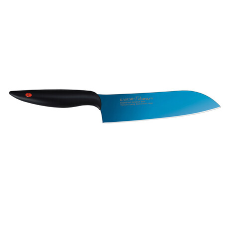 Kasumi Titanium // 7" Santoku Knife // Blue