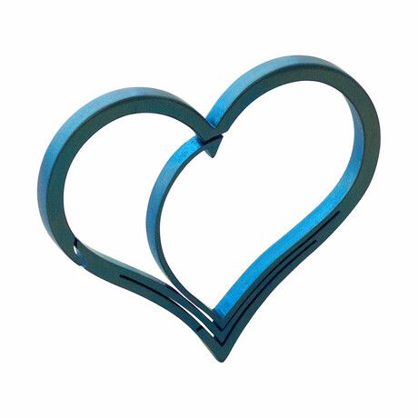 Titanium Keyring // Heart // Blue