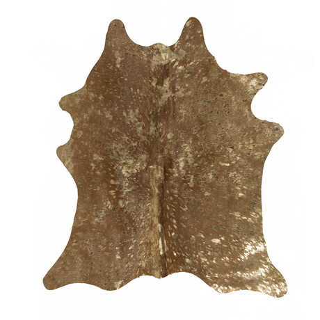 Natural Scotland Cowhide Rug // 6' X 7' (Black + Gold)