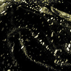 Natural Scotland Cowhide Rug // 6' X 7' (Black + Gold)