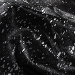 Natural Scotland Cowhide Rug // 5' X 7' (Black + Gold)