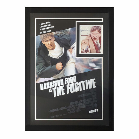 Harrison Ford // The Fugitive // Signed + Framed 8 X 10 Poster