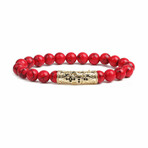 Kymani Pine Cross Bracelet // Red